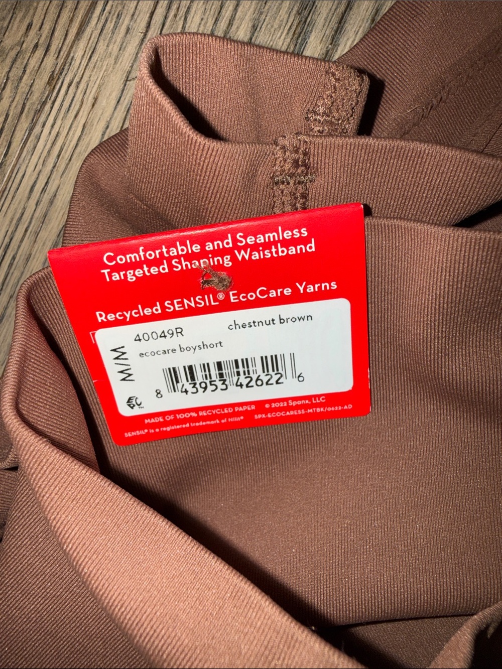 NWT Spanx Ecocare Seamless Shaping boy shorts, chestnut brown, Medium - Picture 3 of 3
